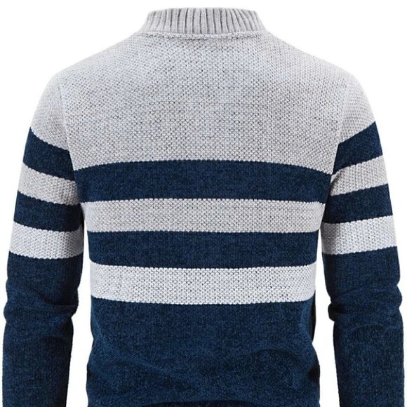 Blue and Grey Mens Cardigan - Picture 3 of 7